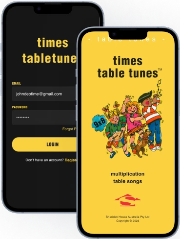Times Table Tunes app screens