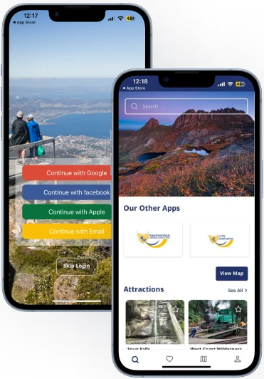 Visit Tasmania app screens